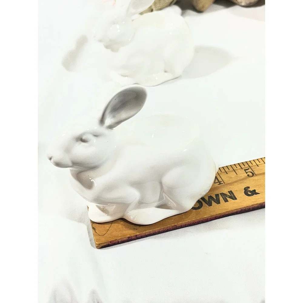Easter Bunny Decor Bundle 5pc Target Ceramic Tealight Holders Burlap Plush Set‎